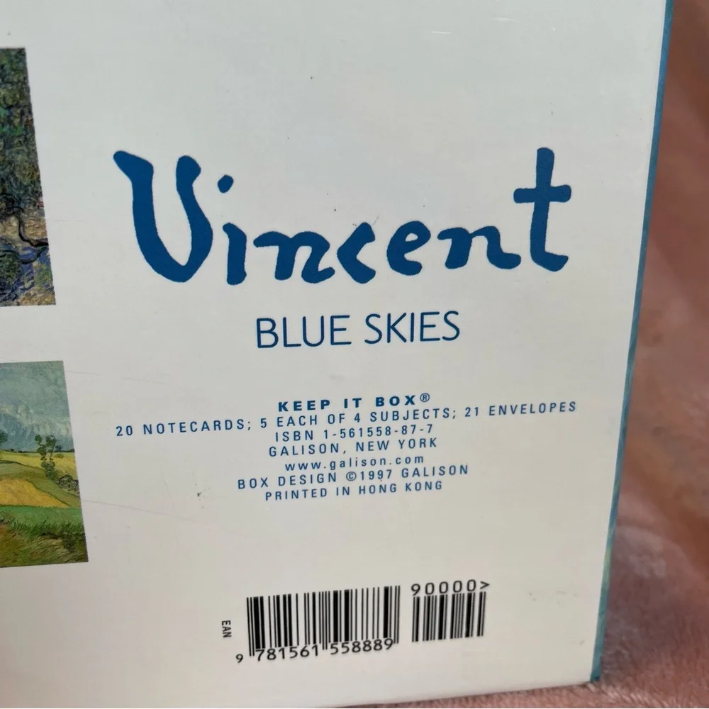 Vintage 1997 Vincent Van Gogh Note Cards in Keepsake Box 4 Designs w Envelopes